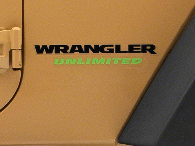 Jeep Licensed by RedRock Unlimited Side Decal; Lime Green (87-18 Jeep Wrangler YJ, TJ & JK)