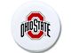 Ohio State University Spare Tire Cover; White (66-18 Jeep CJ5, CJ7, Wrangler YJ, TJ & JK)