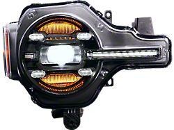 OLM Infinite Series LED Headlights with White DRL; Black Housing; Clear Lens (21-25 Bronco)