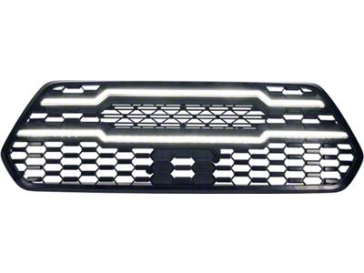 OLM Infinite Series Upper Replacement Grille with White DRL; Black (16-23 Tacoma)