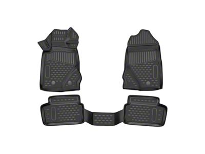 OMAC All Weather Molded 3D Front and Rear Floor Liners; Black (21-24 Bronco 2-Door)