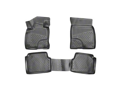 OMAC All Weather Molded 3D Front and Rear Floor Liners; Black (21-25 Bronco Sport)