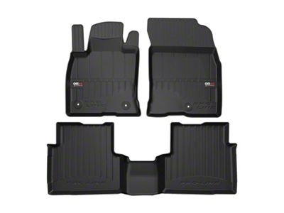 OMAC Premium 3D Front and Rear Floor Liners; Black (21-25 Bronco Sport)