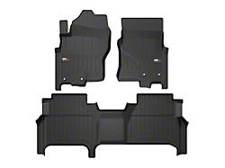 OMAC Premium 3D Front and Rear Floor Liners; Black (22-25 Frontier Crew Cab)