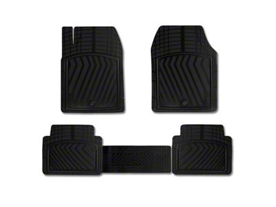 OMAC Waterproof Semi-Custom Front and Rear Floor Liners; Black (05-24 Frontier)