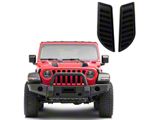 OMAC Decorative Air Flow Intake Hood Vents; Matte Black (20-24 Jeep Gladiator JT)