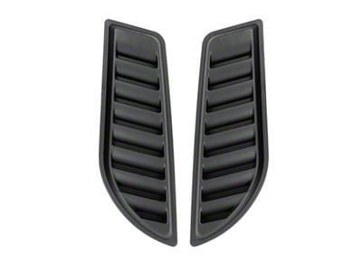 OMAC Decorative Air Flow Intake Hood Vents; Matte Black (20-25 Jeep Gladiator JT)