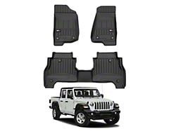 OMAC Premium 3D Front and Rear Floor Liners; Black (20-24 Jeep Gladiator JT)