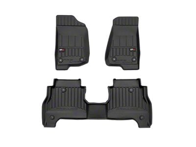 OMAC Premium 3D Front and Rear Floor Liners; Black (20-25 Jeep Gladiator JT)