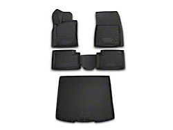 OMAC All Weather Molded 3D Front, Rear and Cargo Floor Liners; Black (14-21 Jeep Grand Cherokee WK2)