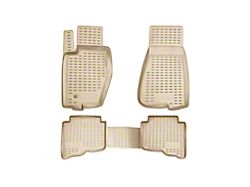 OMAC All Weather Molded 3D Front and Rear Floor Liners; Beige (05-10 Jeep Grand Cherokee WK)