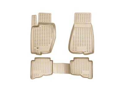 OMAC All Weather Molded 3D Front and Rear Floor Liners; Beige (05-10 Jeep Grand Cherokee WK)