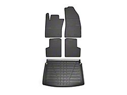 OMAC Premium 3D Front, Rear and Cargo Floor Liners; Black (15-23 Jeep Renegade BU)