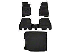 OMAC All Weather Molded 3D Front, Rear and Cargo Floor Liners; Black (18-24 Jeep Wrangler JL 4-Door)