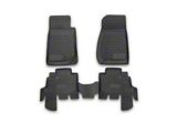 OMAC All Weather Molded 3D Front and Rear Floor Liners; Black (07-13 Jeep Wrangler JK 4-Door)