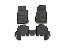 RIVAL 4x4 All Weather Molded 3D Front and Rear Floor Liners; Black (07-13 Jeep Wrangler JK 4-Door)