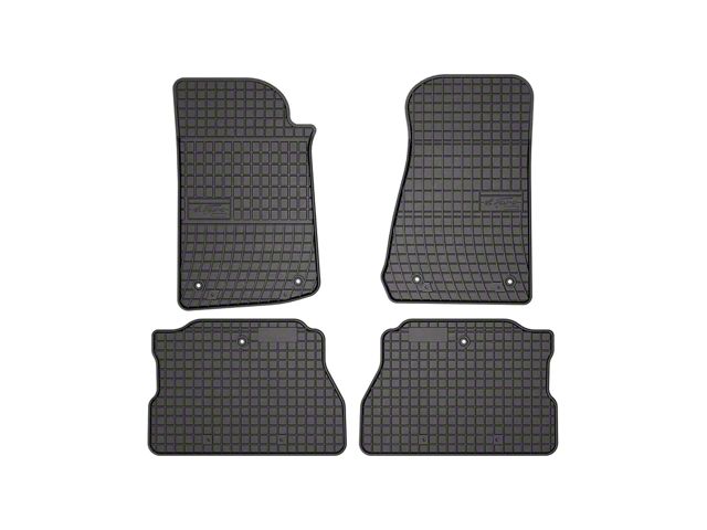 OMAC All Weather Rubber Front and Rear Floor Liners; Black (18-24 Jeep Wrangler JL Rubicon 4-Door, Excluding 4xe)