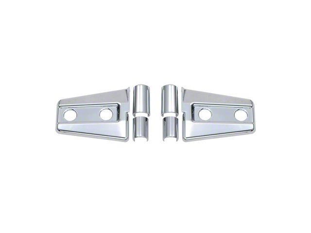 OMAC Door Hinge Covers; Chrome ABS Silver (07-18 Jeep Wrangler JK)