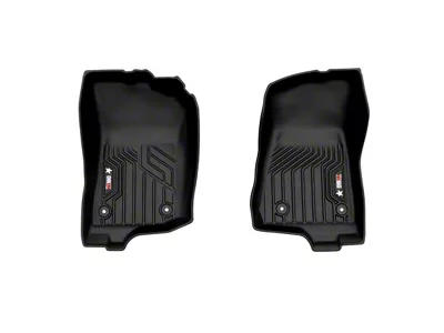 OMAC Premium 3D Front Floor Liners; Black (18-25 Jeep Wrangler JL 4-Door)