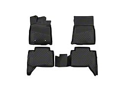 RIVAL 4x4 All Weather Molded 3D Front and Rear Floor Liners; Black (16-21 Tacoma Double Cab)