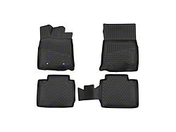 OMAC All Weather Molded 3D Front and Rear Floor Liners; Black (16-21 Tacoma Access Cab)
