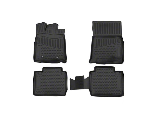 OMAC All Weather Molded 3D Front and Rear Floor Liners; Black (16-21 Tacoma Access Cab)