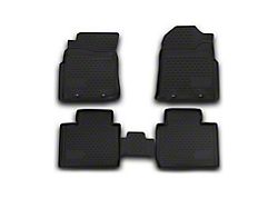 OMAC All Weather Molded 3D Front and Rear Floor Liners; Black (12-15 Tacoma Access Cab)