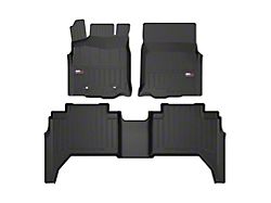 OMAC Premium 3D Front and Rear Floor Liners; Black (16-23 Tacoma Double Cab)