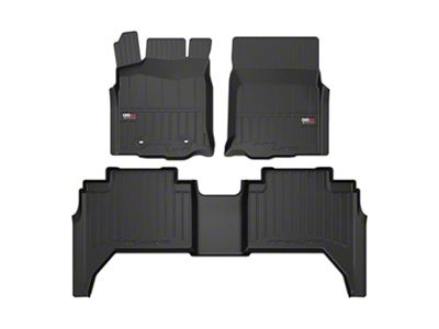 OMAC Premium 3D Front and Rear Floor Liners; Black (16-23 Tacoma Double Cab)