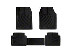 OMAC Waterproof Semi-Custom Front and Rear Floor Liners; Black (05-23 Tacoma Double Cab)