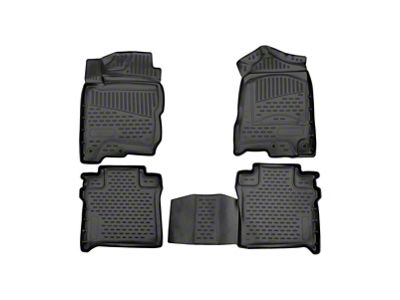 OMAC All Weather Molded 3D Front and Rear Floor Liners; Black (16-18 Titan XD Crew Cab)