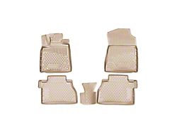 OMAC All Weather Molded 3D Front and Rear Floor Liners; Beige (14-21 Tundra CrewMax)