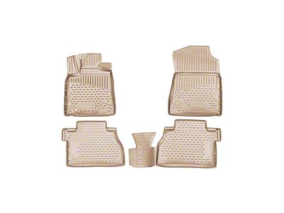 OMAC All Weather Molded 3D Front and Rear Floor Liners; Beige (14-21 Tundra CrewMax)