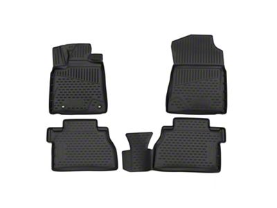 OMAC All Weather Molded 3D Front and Rear Floor Liners; Black (07-13 Tundra Double Cab)