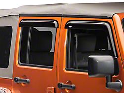 Rugged Ridge Window Rain Deflectors; Smoked (07-18 Jeep Wrangler JK 4-Door)