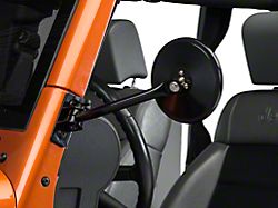 Rugged Ridge Quick Release Round Mirrors; Black (97-18 Jeep Wrangler TJ & JK)