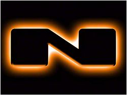 Oracle Illuminated Amber LED Letter Badge; Matte Black; N (21-24 Bronco)