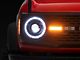 Oracle Oculus Bi-LED Projector Headlights with Amber/White Switchback Halo; Black Housing; Clear Lens (21-24 Bronco)