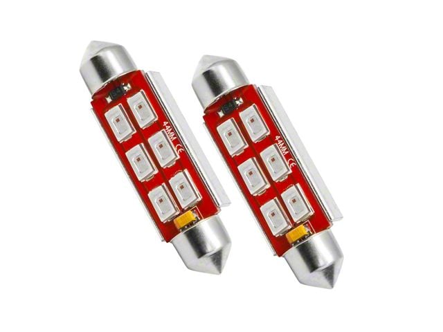Oracle 44mm 6-LED 3-Chip Festoon LED Engine Compartment Light Bulbs; Red (03-09 Jeep Wrangler TJ & JK)