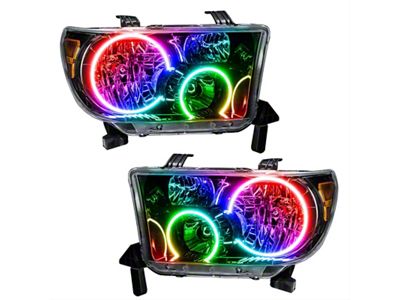 Oracle OE Style Headlights with ColorSHIFT Halo; Black Housing; Clear Lens (07-13 Tundra)