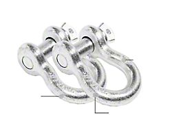 Overland Vehicle Systems 3/4-Inch 4.75-Ton Recovery Shackles; Zinc