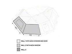 Overland Vehicle Systems Nomadic Awning 270 Side Wall 2 with and Storage Bag and Window; Passenger Side; Dark Gray (Universal; Some Adaptation May Be Required)