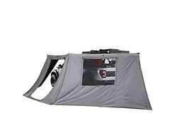 Overland Vehicle Systems Nomadic 180 Awning Wall with Door and Windows; Dark Gray with Green Trim (Universal; Some Adaptation May Be Required)