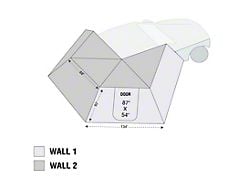 Overland Vehicle Systems Nomadic 270 LT Awning Wall 1; Passenger Side (Universal; Some Adaptation May Be Required)