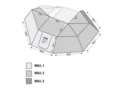 Overland Vehicle Systems Nomadic Awning 270 Side Wall 3; Driver Side (Universal; Some Adaptation May Be Required)