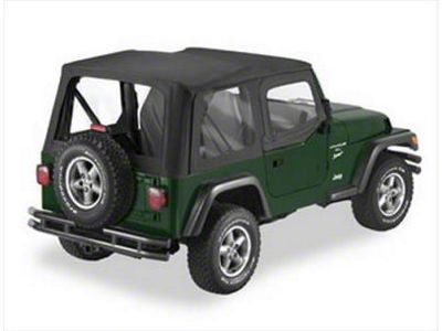 Replay Soft Top with Door Skins and Clear Windows; Black Diamond (97-06 Jeep Wrangler TJ, Excluding Unlimited)