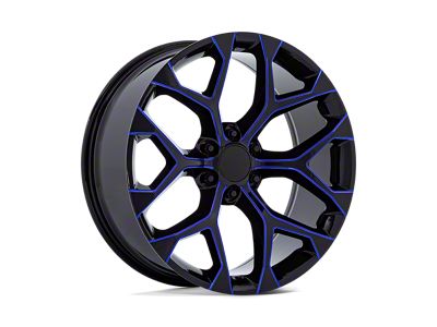 Performance Replicas PR176 Gloss Black Machined with Blue Milling 6-Lug Wheel; 20x9; 24mm Offset (04-15 Titan)