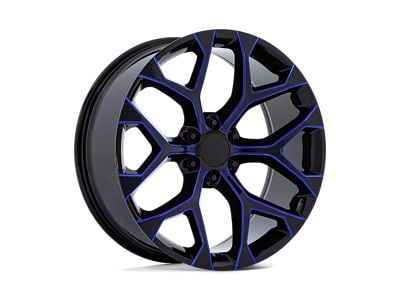 Performance Replicas PR176 Gloss Black Machined with Blue Milling 6-Lug Wheel; 22x9; 24mm Offset (04-15 Titan)