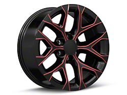 PR177 Gloss Black Red Milled 6-Lug Wheel; 20x9; 24mm Offset (04-15 Titan)