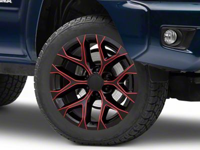 PR177 Gloss Black Red Milled 6-Lug Wheel; 20x9; 24mm Offset (05-15 Tacoma)